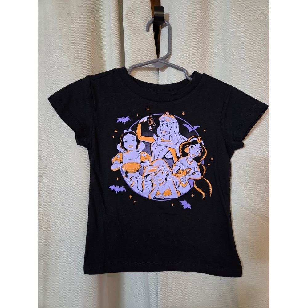 Disney Princess Halloween Graphic Tee Black Girls 4 Snow White Ariel Jasmine